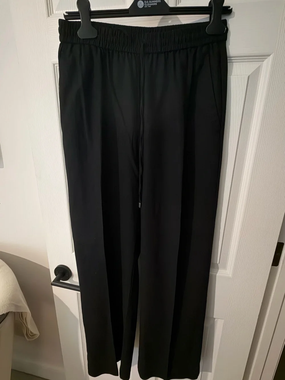 Zara Collection Black Linen Blend Straight-Leg Pants